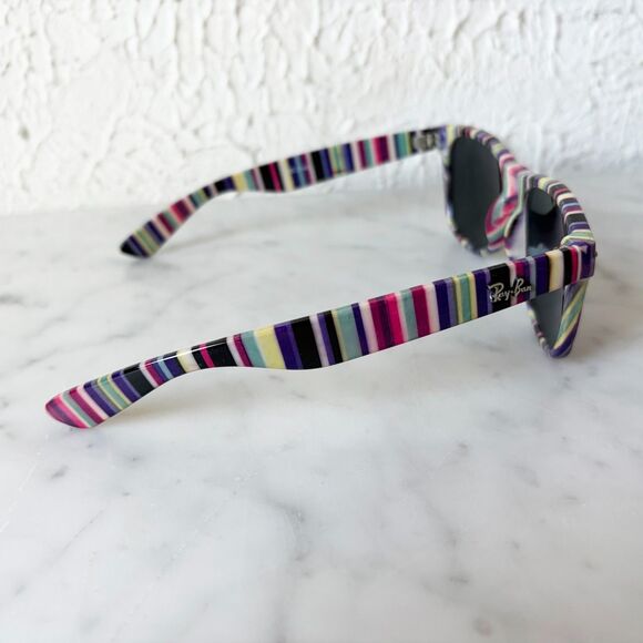 Ray-Ban RB2140 Original Wayfarer Striped Multicolor Sunglasses Scratched Lens main image 7